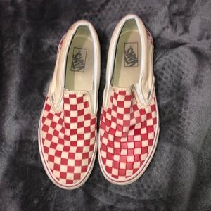 Red slip on vans